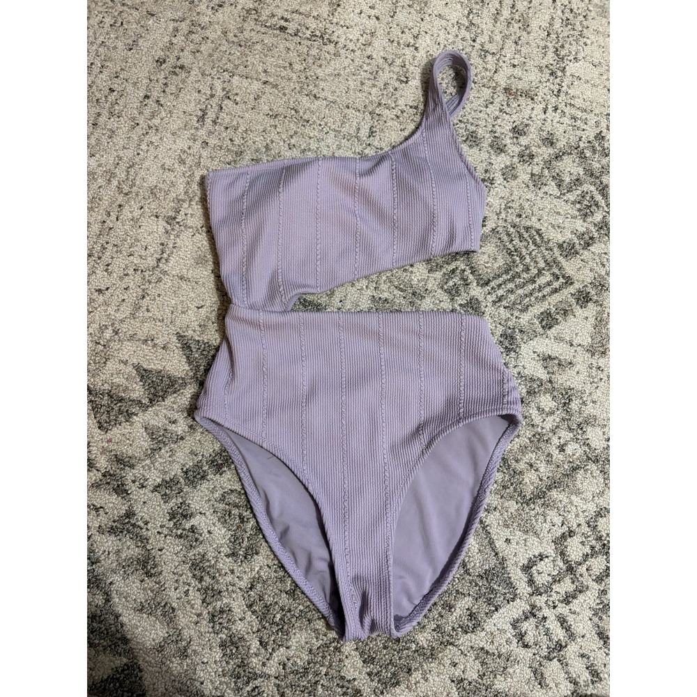 Aerie Light Purple A Symmetrical One Piece Crinkle Swimsuit Size Xs